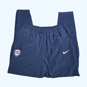 Nike USA Basketball Training Pants Mens Medium Blue Zipper Pockets Athletic